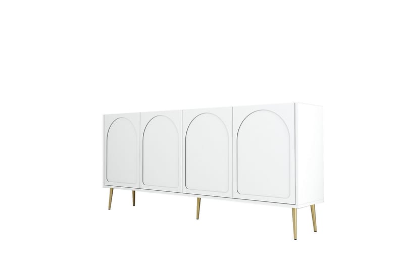 Hazim Konsollbord 180 cm, Hvit/Gull