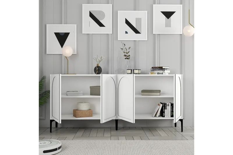 Hazim Konsollbord 180 cm - Hvit/Svart - Møbler - Bord - Avlastningsbord - Gangbord