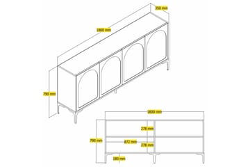 Hazim Konsollbord 180 cm - Hvit/Svart - Møbler - Bord - Avlastningsbord - Gangbord