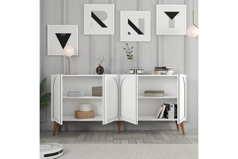 Hazim Konsollbord 180 cm - Hvit/Valnøtt - Møbler - Bord - Avlastningsbord - Gangbord