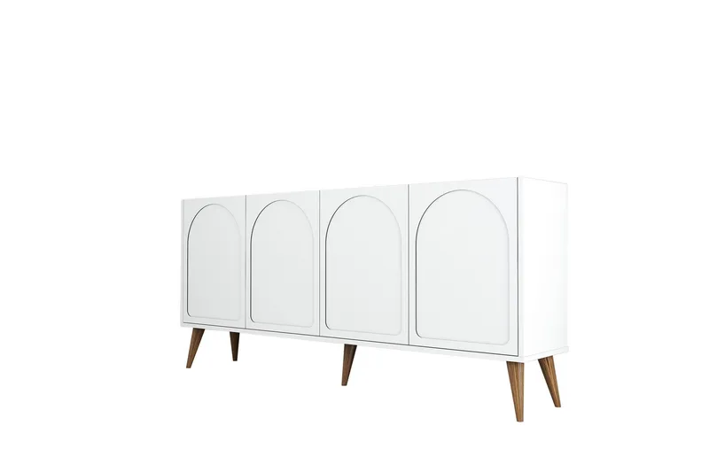 Hazim Konsollbord 180 cm, Hvit/Valnøtt