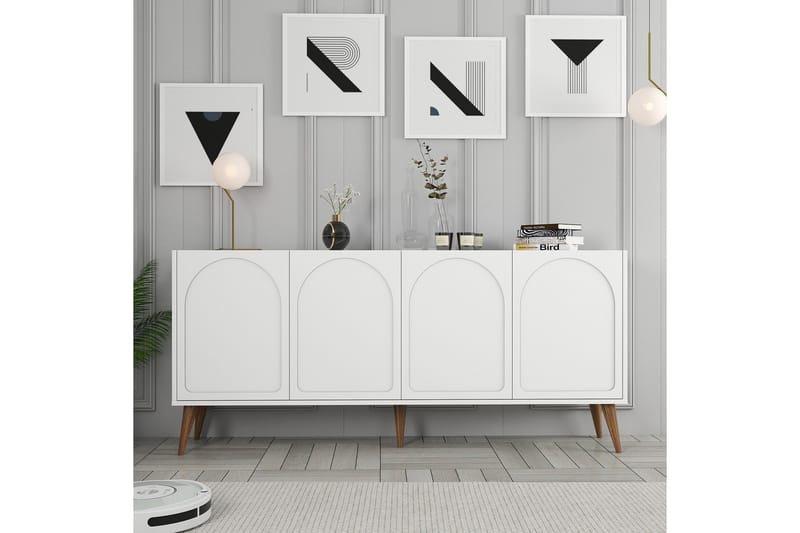 Hazim Konsollbord 180 cm - Hvit/Valnøtt - Møbler - Bord - Avlastningsbord - Gangbord