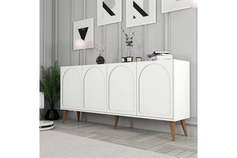 Hazim Konsollbord 180 cm - Hvit/Valnøtt - Møbler - Bord - Avlastningsbord - Gangbord