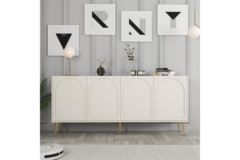 Hazim Konsollbord 180 cm - Krem/Gull - Møbler - Bord - Avlastningsbord - Gangbord