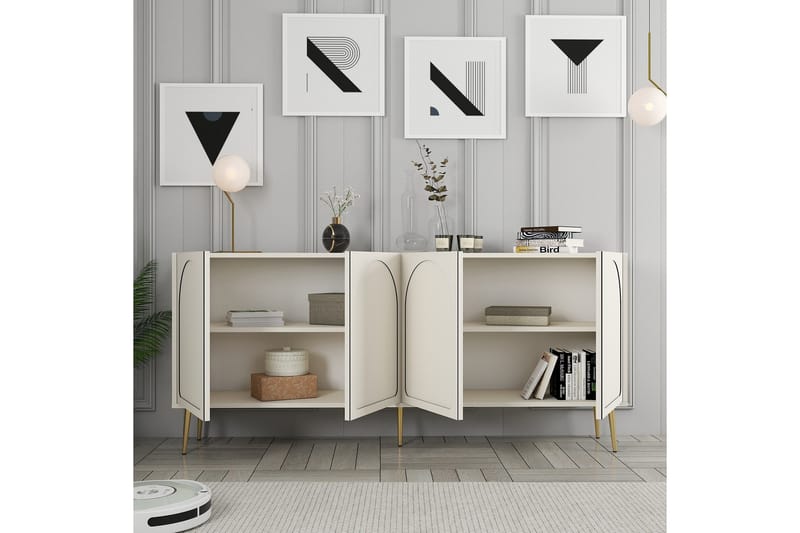 Hazim Konsollbord 180 cm - Krem/Gull - Møbler - Bord - Avlastningsbord - Gangbord