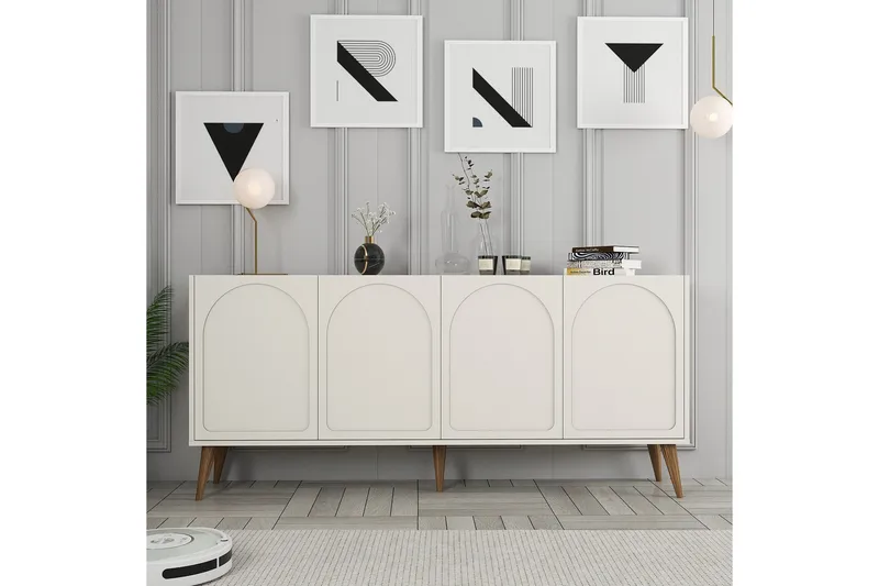 Hazim Konsollbord 180 cm - Krem/Valnøtt - Møbler - Bord - Avlastningsbord - Gangbord