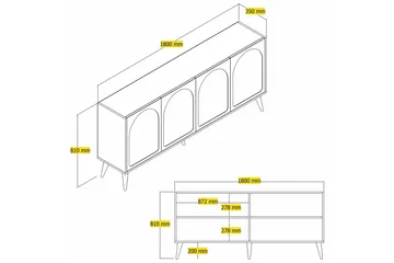 Hazim Konsollbord 180 cm - Krem/Valnøtt - Møbler - Bord - Avlastningsbord - Gangbord