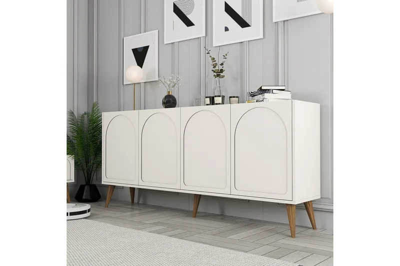 Hazim Konsollbord 180 cm - Krem/Valnøtt - Møbler - Bord - Avlastningsbord - Gangbord