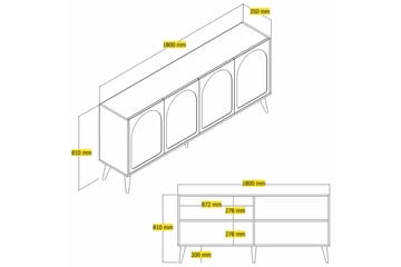 Hazim Konsollbord 180 cm - Krem/Valnøtt - Møbler - Bord - Avlastningsbord - Gangbord