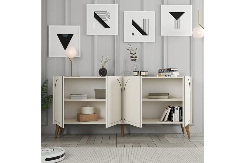 Hazim Konsollbord 180 cm - Krem/Valnøtt - Møbler - Bord - Avlastningsbord - Gangbord