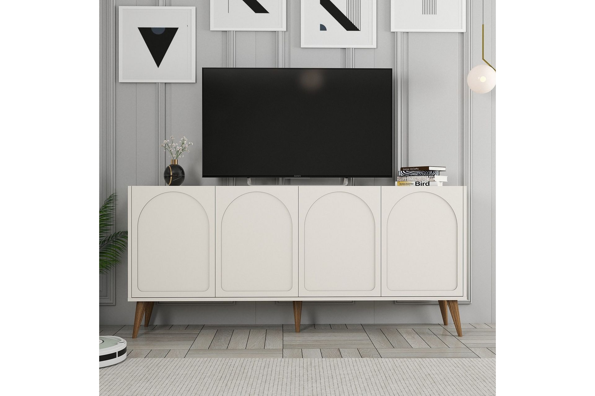 Hazim Konsollbord 180 cm - Krem/Valnøtt - Møbler - Bord - Avlastningsbord - Gangbord