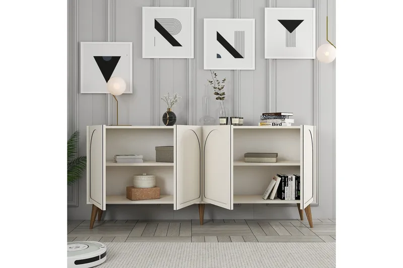 Hazim Konsollbord 180 cm - Krem/Valnøtt - Møbler - Bord - Avlastningsbord - Gangbord