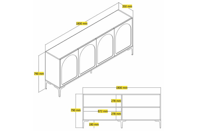 Hazim Konsollbord 180 cm - Svart - Møbler - Bord - Avlastningsbord - Gangbord