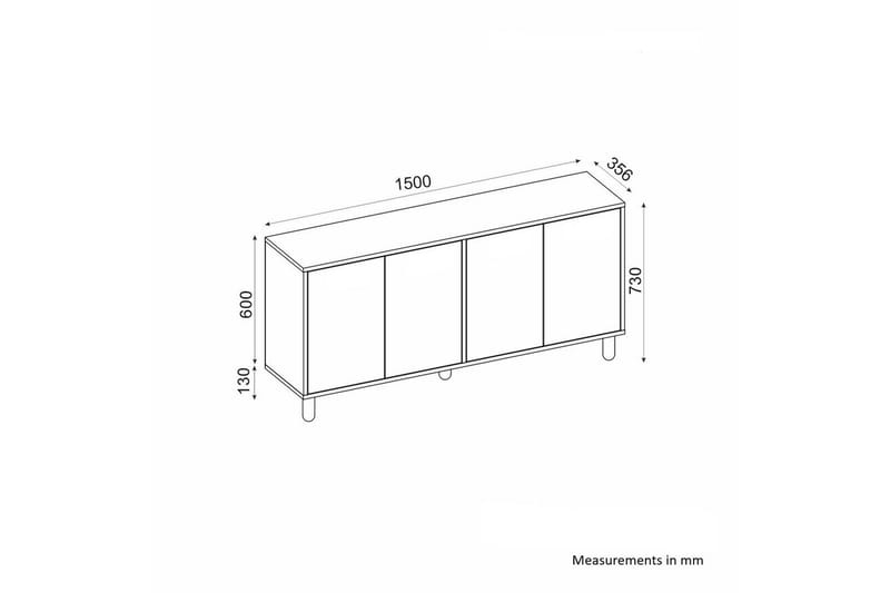 Hearst Konsollbord 150 cm - Hvit - Møbler - Bord - Avlastningsbord - Gangbord