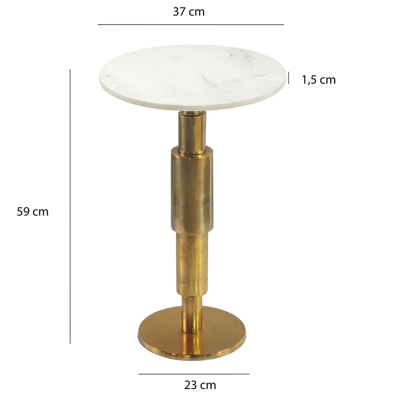 Heluna sidebord 37 cm - hvit marmor og gull - Møbler - Bord - Avlastningsbord - Konsollbord