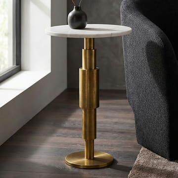 Heluna sidebord 37 cm - hvit marmor og gull - Møbler - Bord - Avlastningsbord - Konsollbord