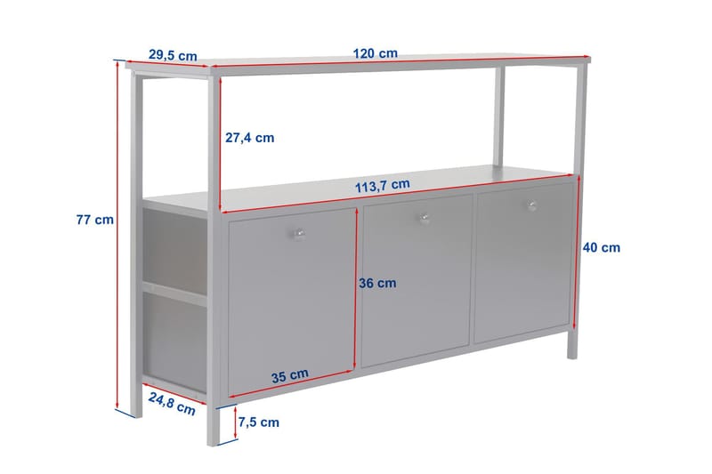 Hemani Konsollbord 120 cm - Hvitt/gull - Møbler - Bord - Avlastningsbord - Gangbord