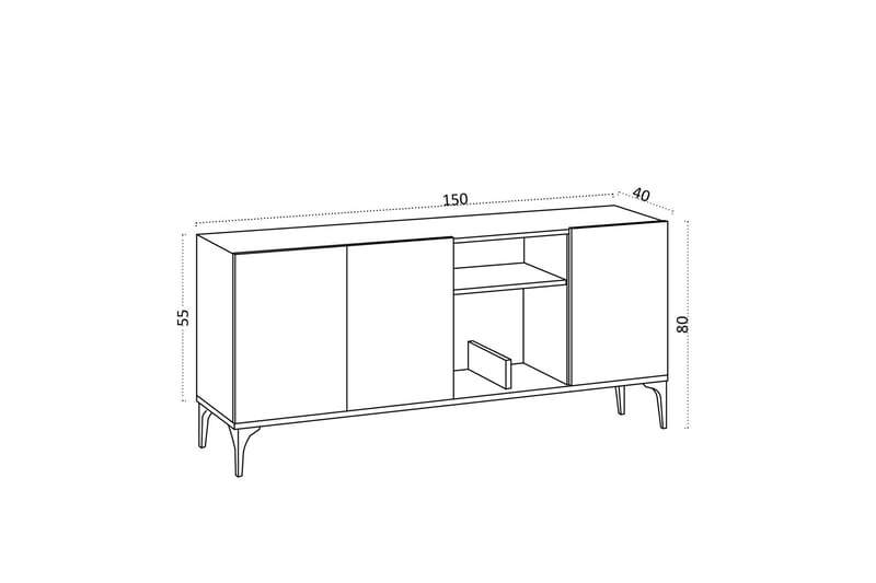 Heshel Konsollbord 150 cm - Hvit/Gull - Møbler - Bord - Avlastningsbord - Gangbord