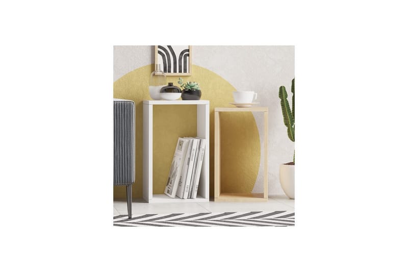 Hesper Sidebord 30 cm - Eik/Hvit - Møbler - Bord - Avlastningsbord - Lampebord & sidebord