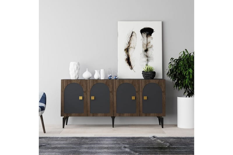 Hideaki Konsollbord 150 cm - Gull/Antrasitt - Møbler - Bord - Avlastningsbord - Gangbord