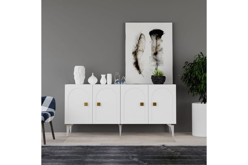 Hideaki Konsollbord 150 cm - Gull/Hvit - Møbler - Bord - Avlastningsbord - Gangbord
