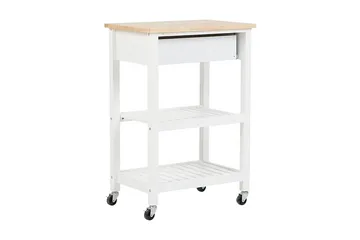 Hiuma Serveringsbord 58 cm - Hvit - Møbler - Bord - Serveringsvogn - Rullebord & rullevogn