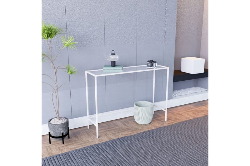 Horacio Sidebord 100 cm, Hvit/Gjennomsiktig
