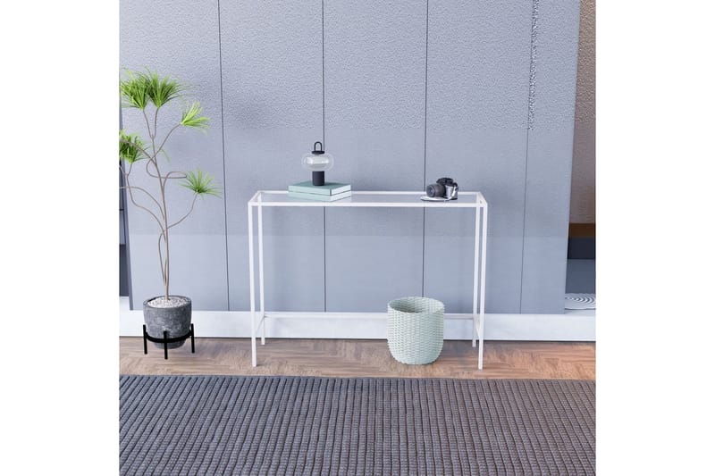 Horacio Sidebord 100 cm - Hvit/Gjennomsiktig - Møbler - Bord - Avlastningsbord - Lampebord & sidebord