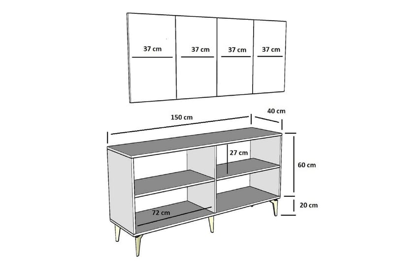 Horatio Konsollbord 150 cm - Hvit - Møbler - Bord - Avlastningsbord - Gangbord
