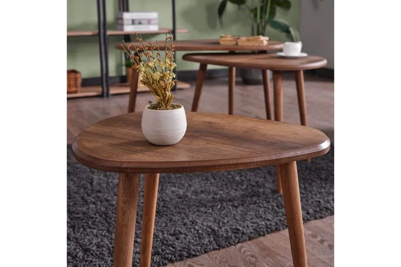 Horatio Sett med bord 80 cm - Sand - Møbler - Bord - Avlastningsbord - Settbord