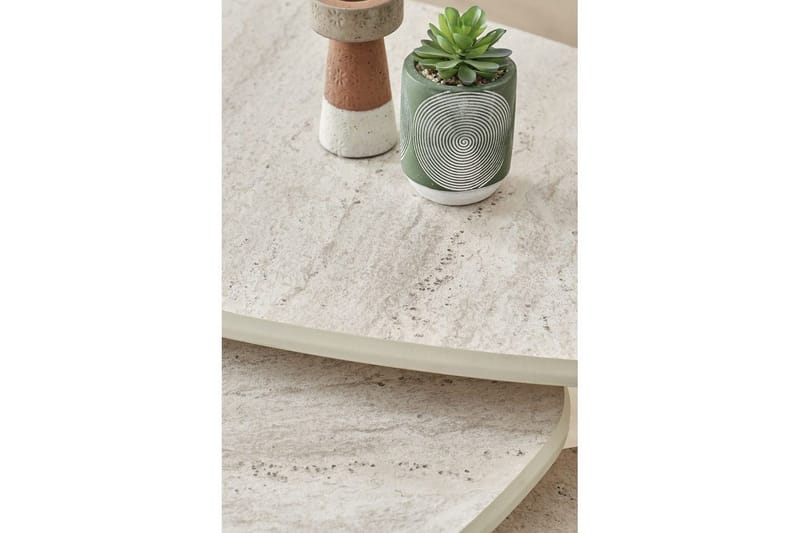 Horatio Sett med bord 80 cm - Sand - Møbler - Bord - Avlastningsbord - Settbord