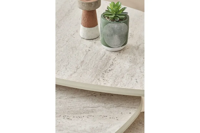 Horatio Sett med bord 80 cm - Sand - Møbler - Bord - Avlastningsbord - Settbord