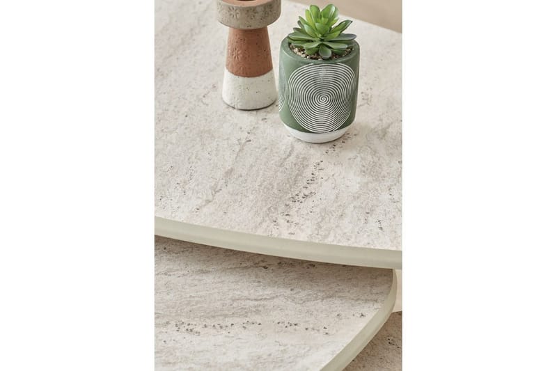 Horatio Sett med bord 80 cm - Sand - Møbler - Bord - Avlastningsbord - Settbord