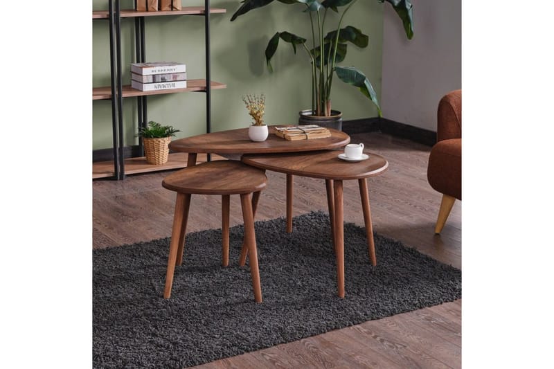 Horatio Sett med bord 80 cm - Sand - Møbler - Bord - Avlastningsbord - Settbord