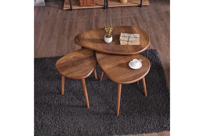 Horatio Sett med bord 80 cm - Sand - Møbler - Bord - Avlastningsbord - Settbord