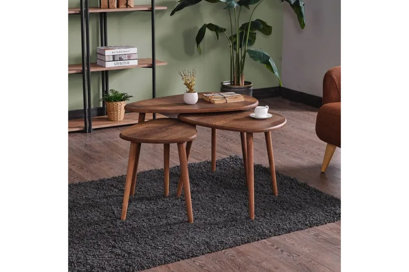 Horatio Sett med bord 80 cm - Sand - Møbler - Bord - Avlastningsbord - Settbord