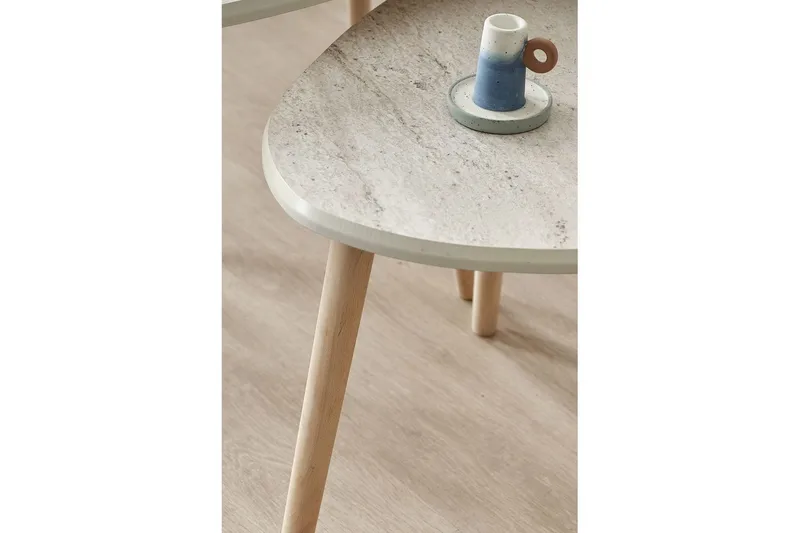 Horatio Sett med bord 80 cm - Sand - Møbler - Bord - Avlastningsbord - Settbord