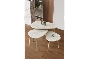 Horatio Sett med bord 80 cm - Sand - Møbler - Bord - Avlastningsbord - Settbord