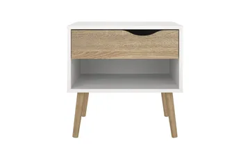 Hostafranc Sengebord 50,2 cm - Hvit - Møbler - Bord - Avlastningsbord - Sengebord & nattbord