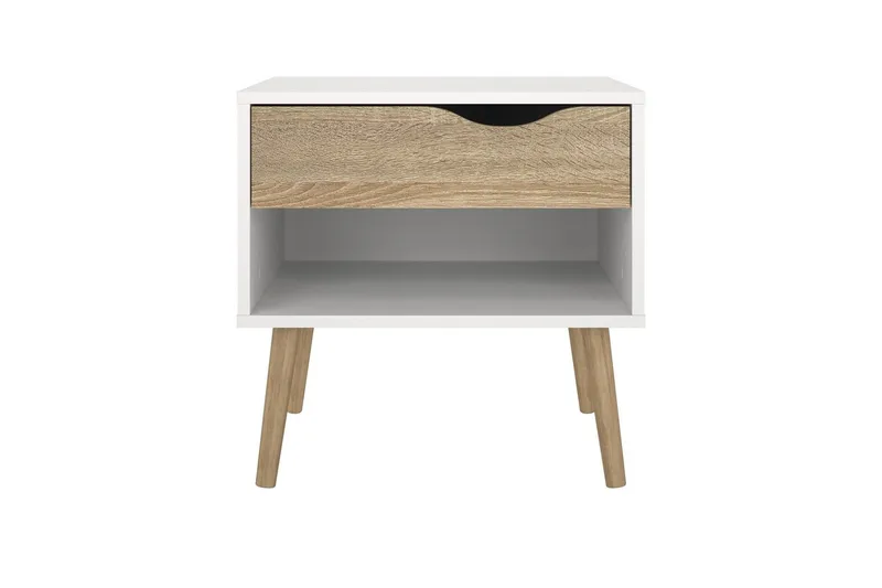 Hostafranc Sengebord 50,2 cm - Hvit - Møbler - Bord - Avlastningsbord - Sengebord & nattbord