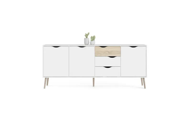 Hostafranc Skjenk 195,7 cm - Hvit - Oppbevaring - Oppbevaringsmøbler - Sideboard & skjenker