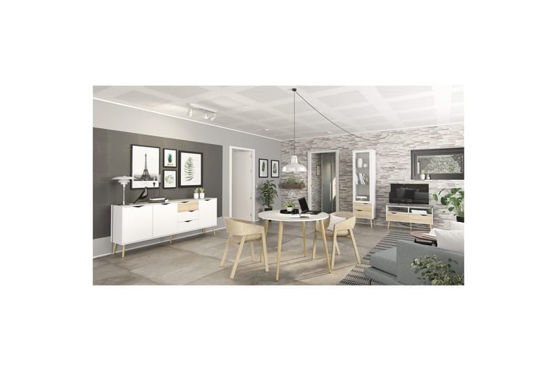 Hostafranc Skjenk 195,7 cm - Hvit - Oppbevaring - Oppbevaringsmøbler - Sideboard & skjenker