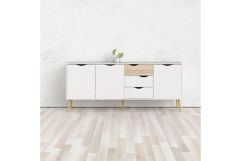 Hostafranc Skjenk 195,7 cm - Hvit - Oppbevaring - Oppbevaringsmøbler - Sideboard & skjenker