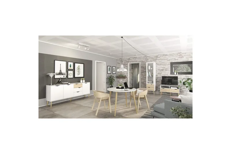 Hostafranc Skjenk 195,7 cm - Hvit - Oppbevaring - Oppbevaringsmøbler - Sideboard & skjenker