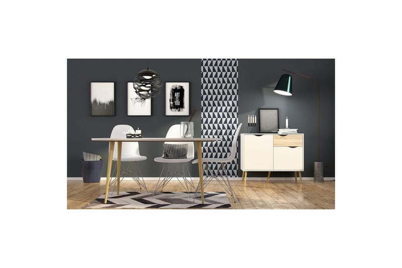 Hostafranc Skjenk 98,7 cm - Hvit - Oppbevaring - Oppbevaringsmøbler - Sideboard & skjenker