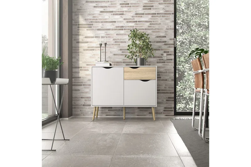 Hostafranc Skjenk 98,7 cm - Hvit - Oppbevaring - Oppbevaringsmøbler - Sideboard & skjenker