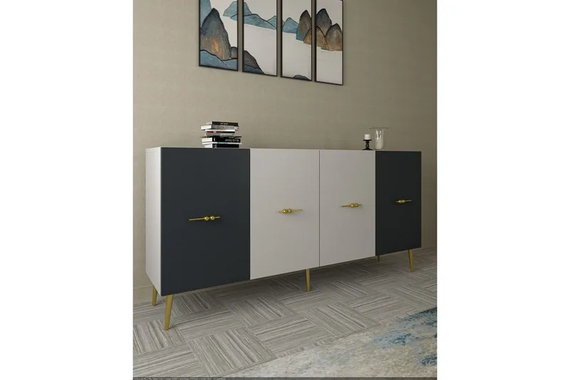 Huelva Konsollbord 150 cm - Hvit/Antrasitt - Møbler - Bord - Avlastningsbord - Gangbord