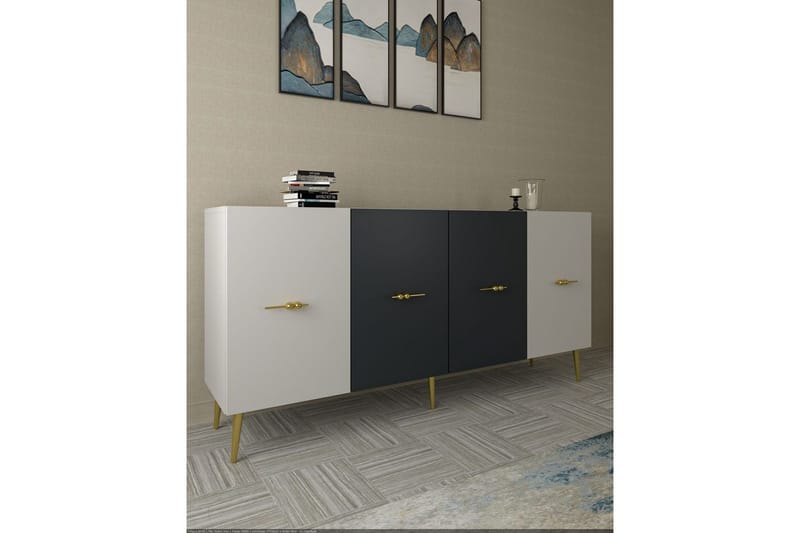 Huelva Konsollbord 150 cm - Hvit/Antrasitt - Møbler - Bord - Avlastningsbord - Gangbord