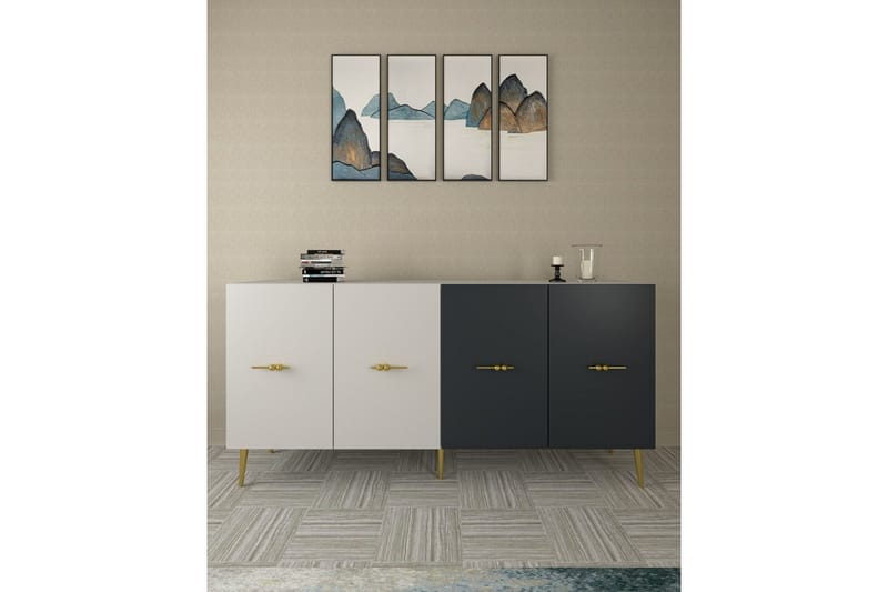 Huelva Konsollbord 150 cm - Hvit/Antrasitt - Møbler - Bord - Avlastningsbord - Gangbord