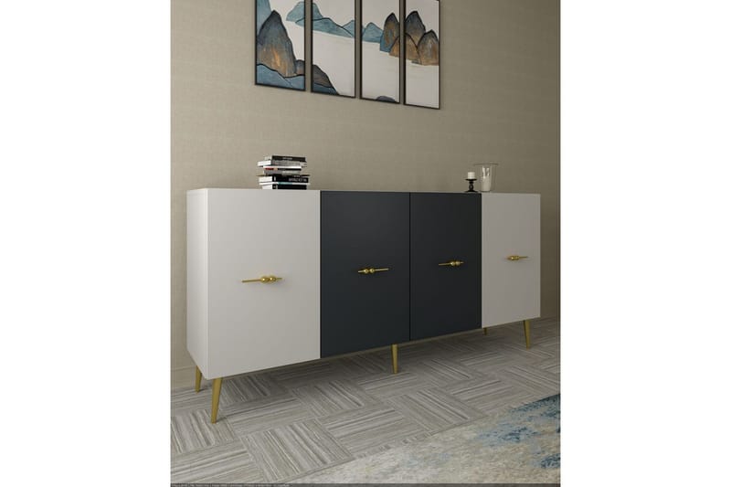 Huelva Konsollbord 150 cm - Hvit/Antrasitt - Møbler - Bord - Avlastningsbord - Gangbord